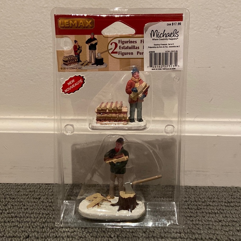 NIB Lemax “Stacking Firewood” Figurines